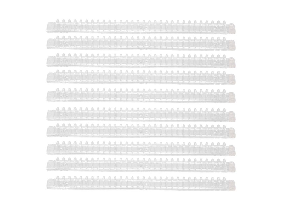 10pcs Bobina de Encadernação Espiral Transparente 30 Furos Capacidade 100 Folhas Kit para Escritório Sala de Aula