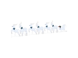 Conjunto 7 Figurinhas De Natal Vidaxl Prateado Tecido (45 X 19 X 65 Cm)