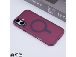 Capa Para Iphone 17 Air Na Cor Bordô, Magnética, Transparente, Macia, Fosca.