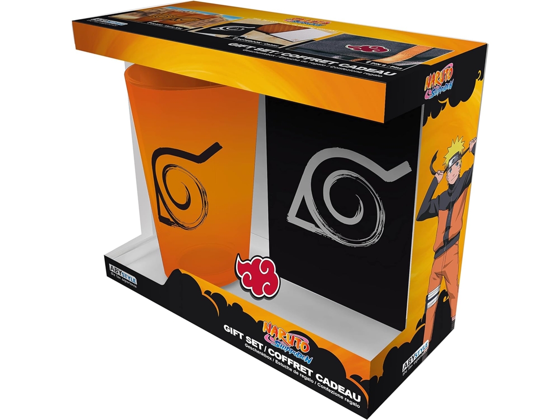 Gift Set Naruto: Konoha Pack Copo Xxl 400 Ml Pin Notebook A6