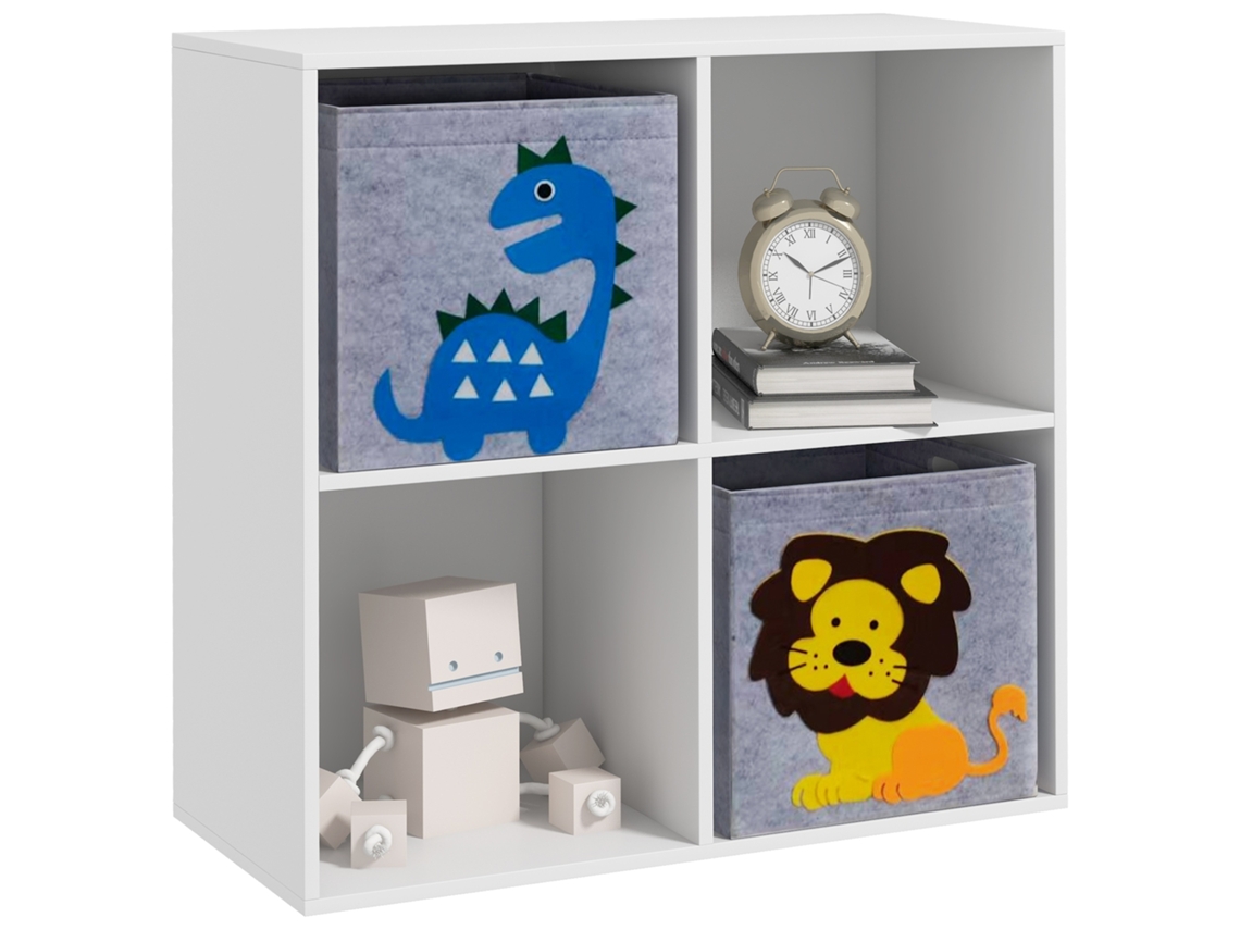 Estante Infantil, Em Formato De Cubo, Com Gavetas, Em Mdf, Com Dispositivo Anti-tombamento, Branca