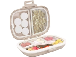 Organizador Diário de Remédios, Case Portátil com 8 Compartimentos para Vitaminas e Óleo de Fígado de Bacalhau