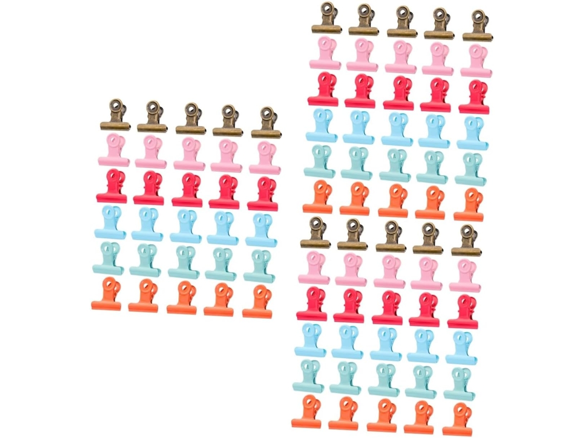 Lurrose 120 Mini Clips para Massa, Prancheta, Organizador de Mesa DIY, Clips para Arquivos, Mini Clips