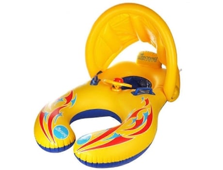 Assento de natação infantil para bebês, círculo inflável, anel de natação para piscina, assento de água para bebês com guarda-sol, brinquedos de festa na praia de verão Wiuos