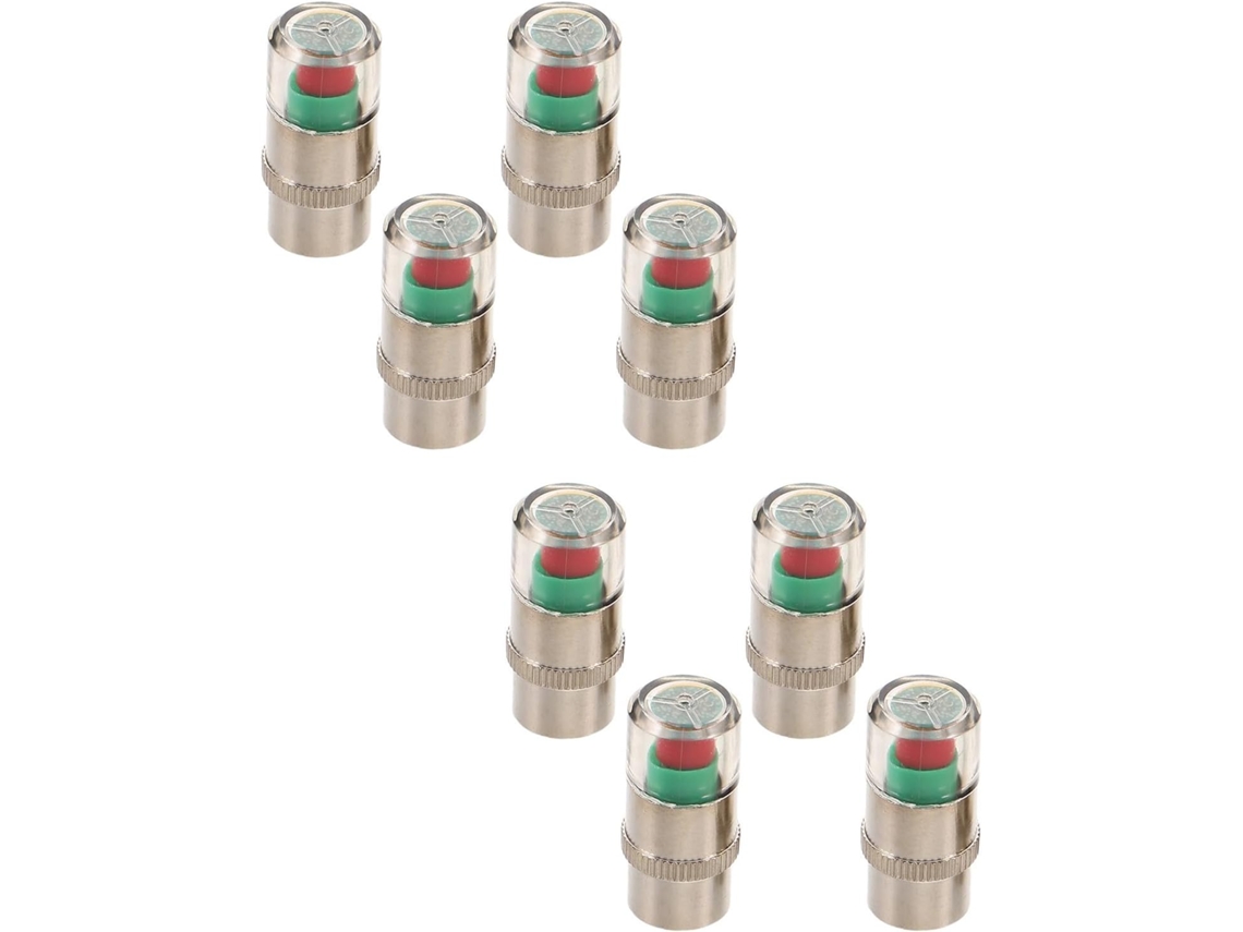 Conjunto De 8 Tampas De Válvula De Pneu Com Sensor De Pressão, Em Cobre.