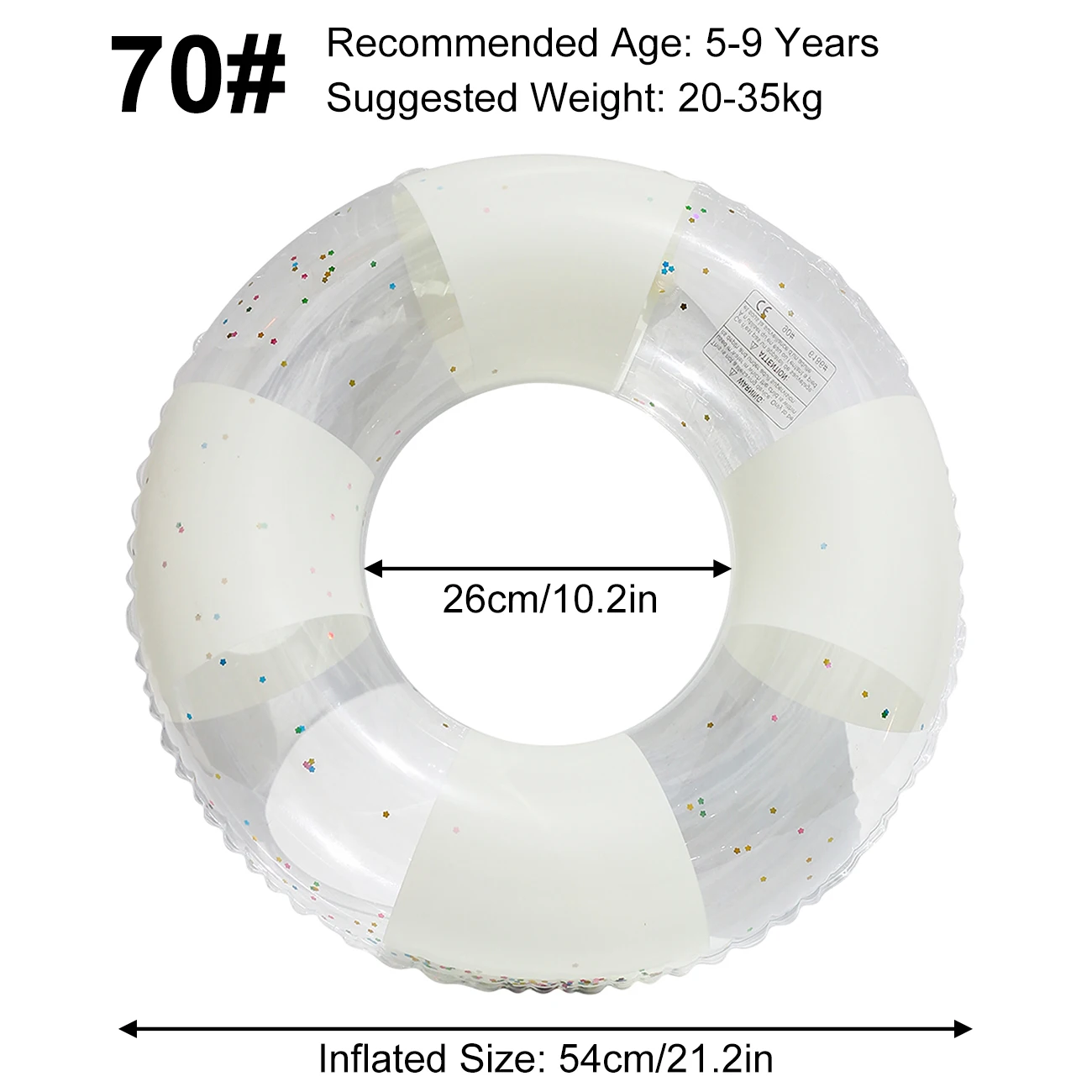 (70 Branco) Boia Inflável Grande Listrada Para Piscina, Boia Gigante Premium Listrada Para Água