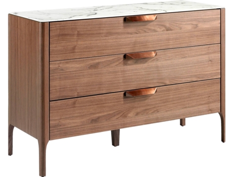 Cómoda ANGEL CERDÁ S.L. 7044 (Castanho, Branco - MDF, Vidro - 120 x 45 x 80 cm)