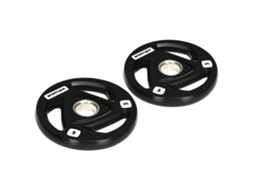 Conjunto de 2 anilhas olímpicas de 5 kg com furo de 5 cm para treinamento de força, Ø24x3,5 cm, pretas