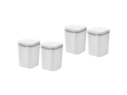 Conjunto de 4 Mini Lixeiras Mesa Garneck, Lixeira Pequena para Quarto, Cabeceira Ou Escrivaninha, Design Compa