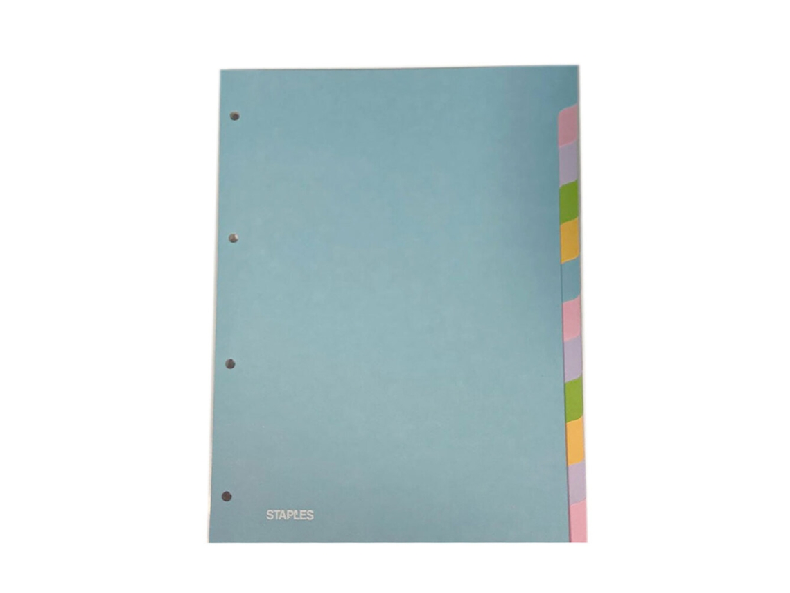 Separadores A4 STAPLES 12 Posições, Papelão, Várias Cores Staples