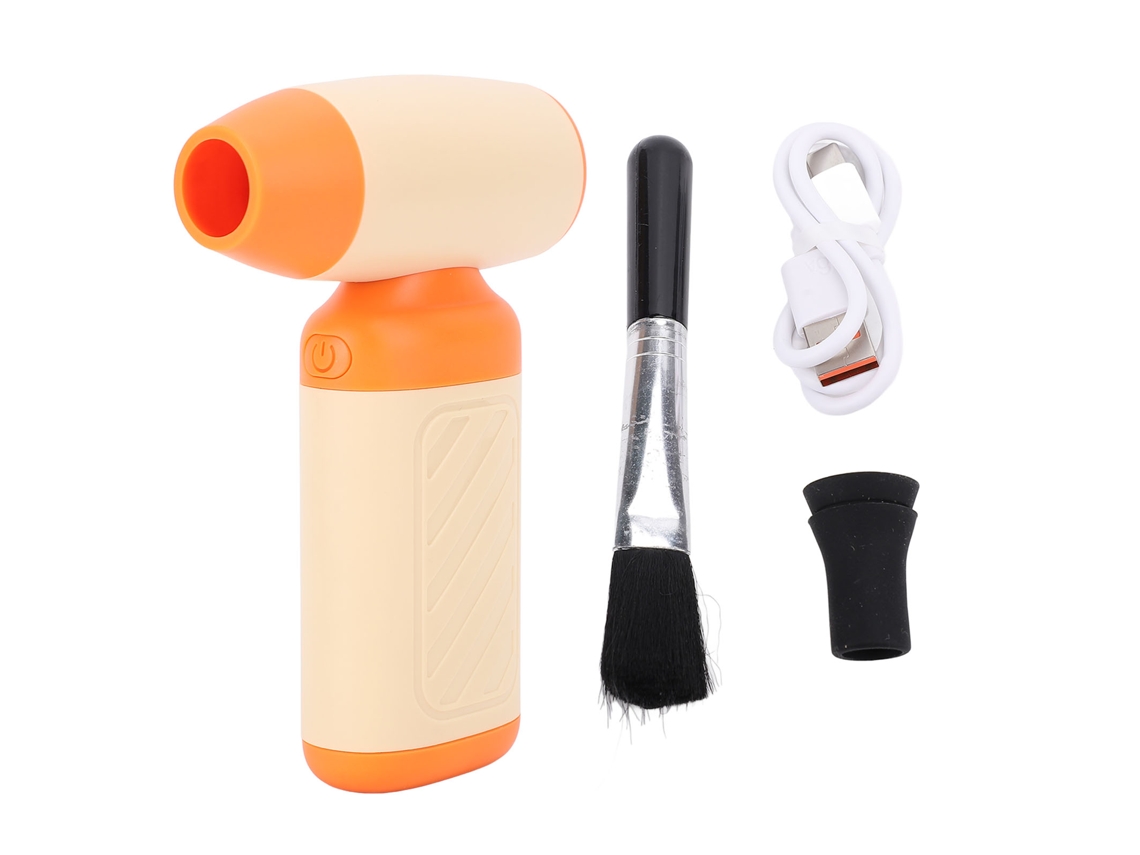 Ventilador Turbo Sem Fio Duster Eléctrico 130000rpm Com 4000mah Para Limpeza De Pc, Teclado E Câmera - Laranja