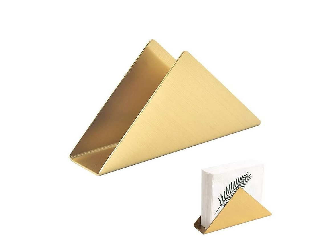 Portavasos Vertical De Acero Inoxidable, Dispensador De Servilletas Metálico, Diseño Triangular Duradero, Color Oro