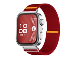 Bracelete Para Huawei Watch Fit 3 / Fit 4 / Fit 4 Pro - Nylon Elástico Ajustável - Uma Alça Vermelha