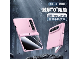 Capa Para Celular (rosa Anti-espionagem Para Huawei Pura X Max) Com Textura Semelhante À Pele, Acabamento Oleoso E Dobradiça Com Mola.