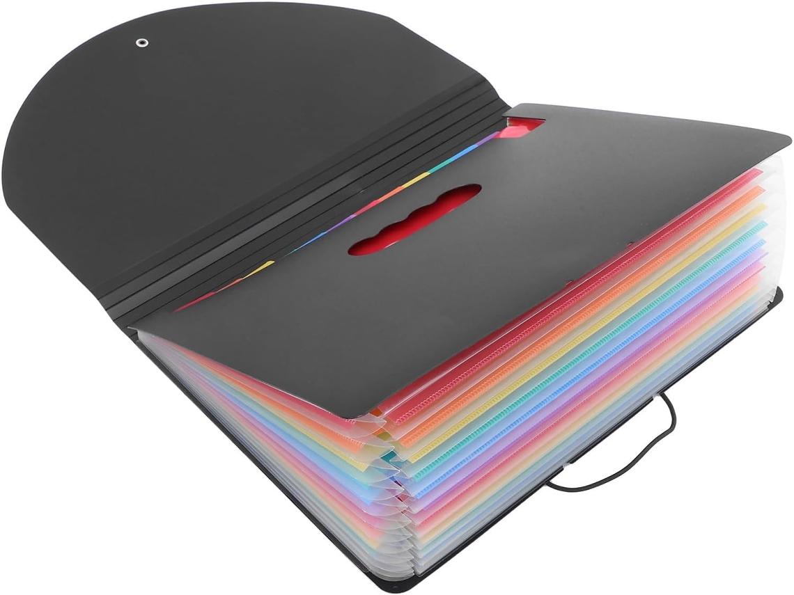 Pasta Sanfonada Tehaux De Plástico Com 13-compartimentos Coloridos, Organizador De Arquivos Expansível Para Escritório E