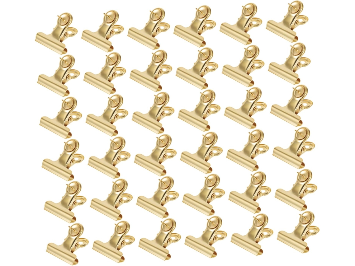 Conjunto De 50 Alfinetes Metálicos Dourados Para Quadros Cortiça Notas