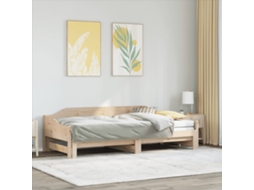 Vidaxl Sofá cama com Gavetão 90x190 Cm Madeira de Pinho Maciça