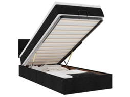 Estrutura de Cama Otomana com Colchão Preto Tecido MAISON EXCLUSIVE