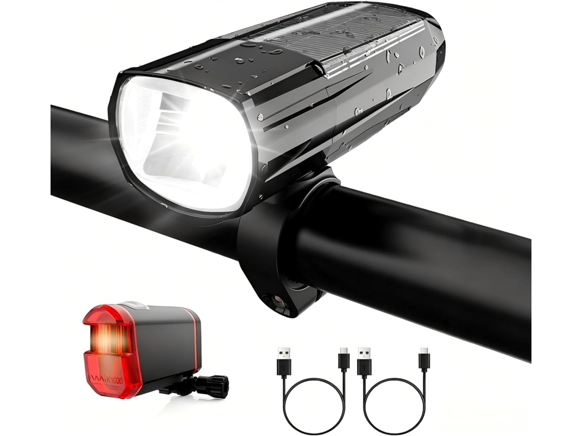 Conjunto De Luzes Dianteiras E Traseiras Recarregáveis Via Usb Para