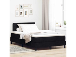 Vidaxl Cama Box Com Cabeceira Manual Preto 120 X 200 Cm Tecido