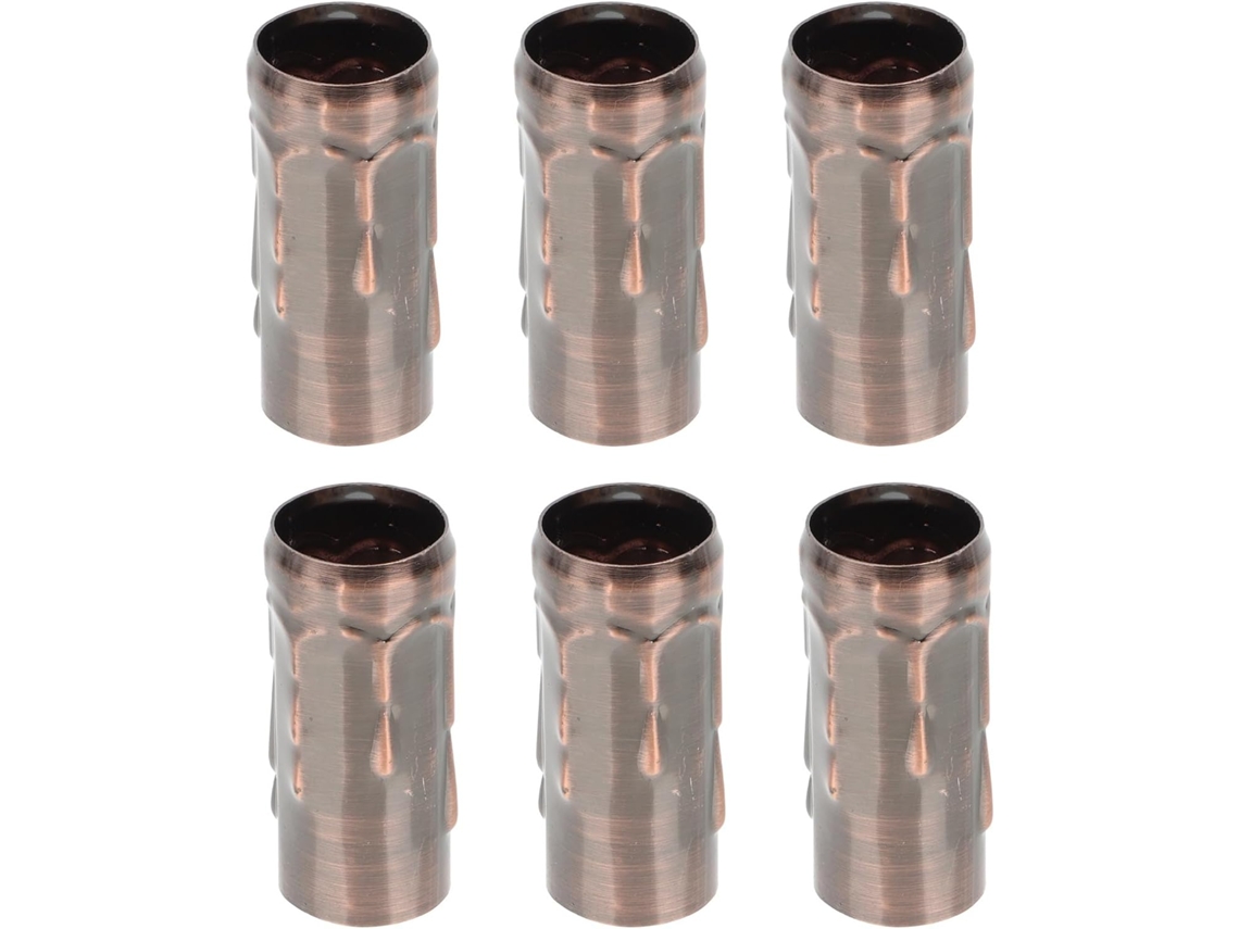 Conjunto De 6 Tampas Retrô Retas Para Velas Em Ferro Para Decoração Diy | Cor Café