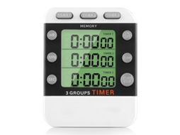 Temporizador Digital Duplo Para Cozinha, Com 3 Canais Para Cima/para Baixo, Temporizador Triplo Para Cozimento, Visor, Alarme Sonoro Potente