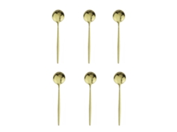 Conjunto de 6 Colheres Pequenas de Aço Inoxidável, Colheres de Servir Pretas e Douradas. MDUG (champanhe)