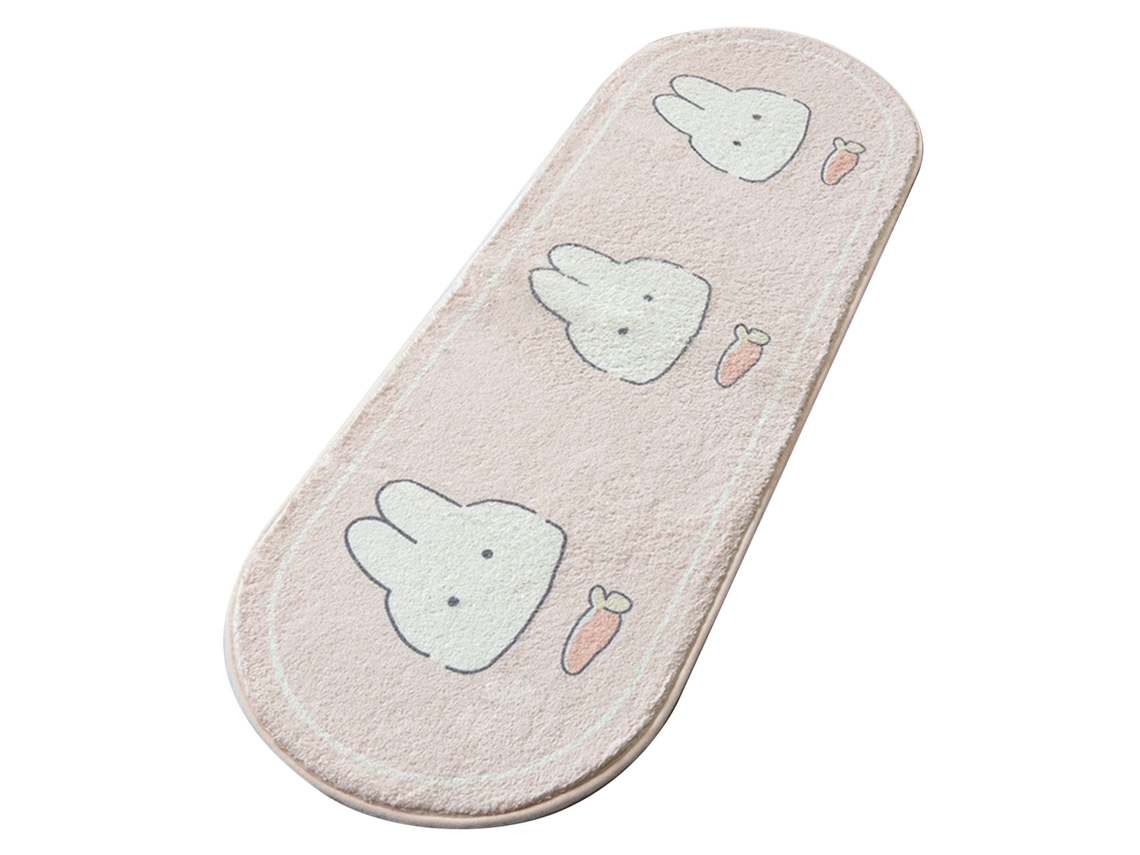 Tapete Oval Macio Fofo Coelho Branco Decorativo Quarto