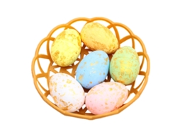Ovos de Páscoa em espuma colorida com cesto e cartoons, 6 unidades LAXISCREED
