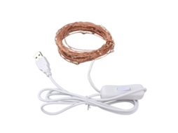 Rebe-luces De Cadena De Cobre Usb 100 Leds 10m/32.8ft Energéticas Seguras Luz Cálida Para Exterior Decoración Diy