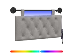 Cabeceira Suspensa com Luz Led Cinzento claro Veludo MAISON EXCLUSIVE