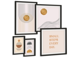 Um Conjunto De Imagens Decorativas Em Uma Moldura Estampas Retrô De Frutas Moldura Preta Fotos Para O Escritório Espelharte (conjunto De 5 Imagens)