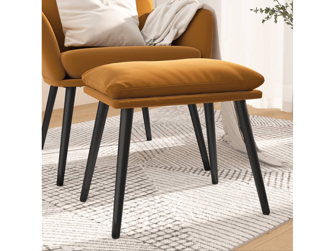 Vidaxl Apoio De Pés 45x29,5x35 Veludo Castanho