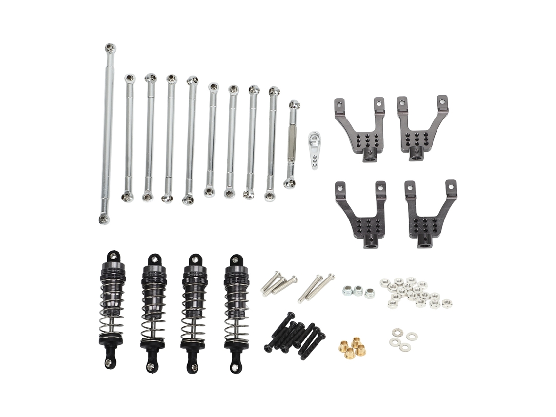 Piezas De Modificação Para Carro Rc Mn86 1:12, Kit De Barra De Direção E Amortecedores, Prata
