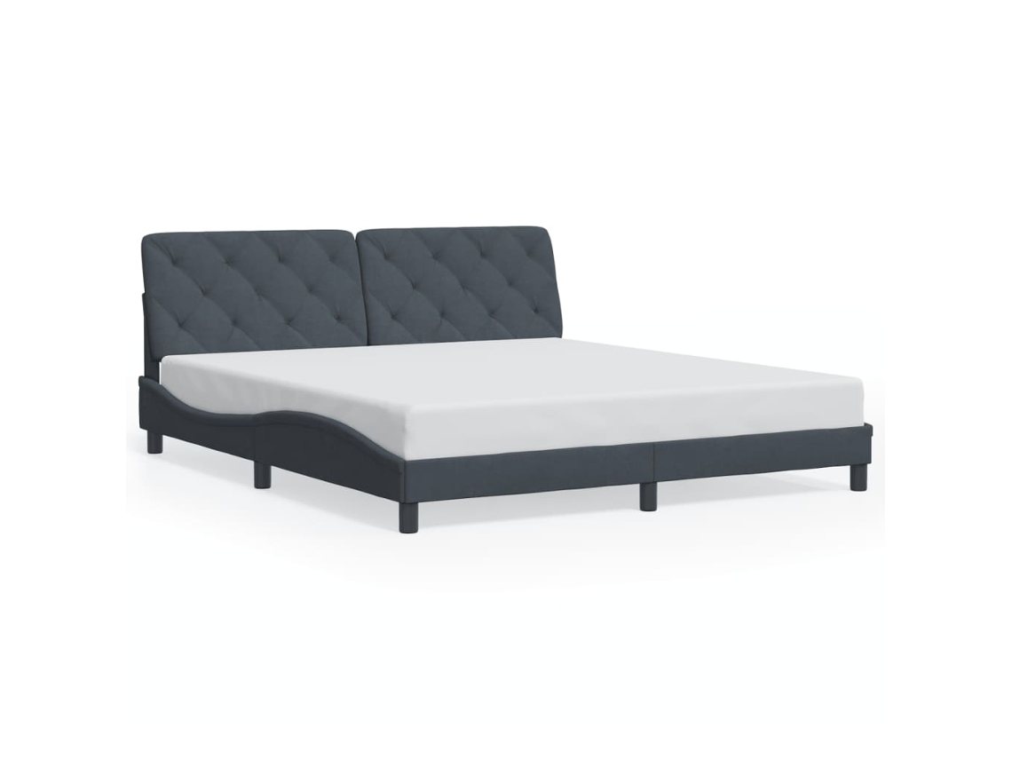 Bed Frame, Bed Frames Vidaxl Cinzeto Madeira Processada (180 X 200 Cm)