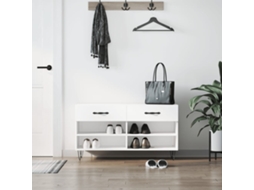 Vidaxl Banco Sapateira 102x35x55 Cm Derivados Madeira Branco Brilhante
