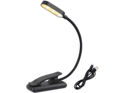 Luminária De Leitura Faruxue Com Clipe, Recarregável Via Usb, 9 Leds, Luminária De Mesa Led Com 3 Níveis Brilho