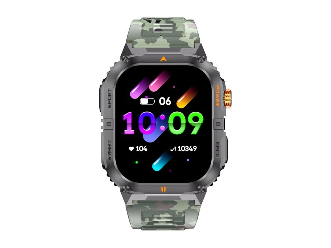 (verde Camuflado) Smartwatch Esportivo Para Atividades Ao Ar Livre Com Tela De 2,0 Polegadas, Resistente À Água Ip68, Lanterna Integrada