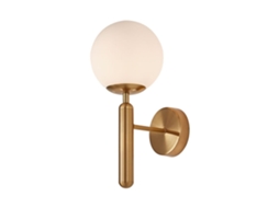 Arandela De Parede 1xg9 10w Ip20 Em Vidro Opalino Acabamento Dourado Braytron
