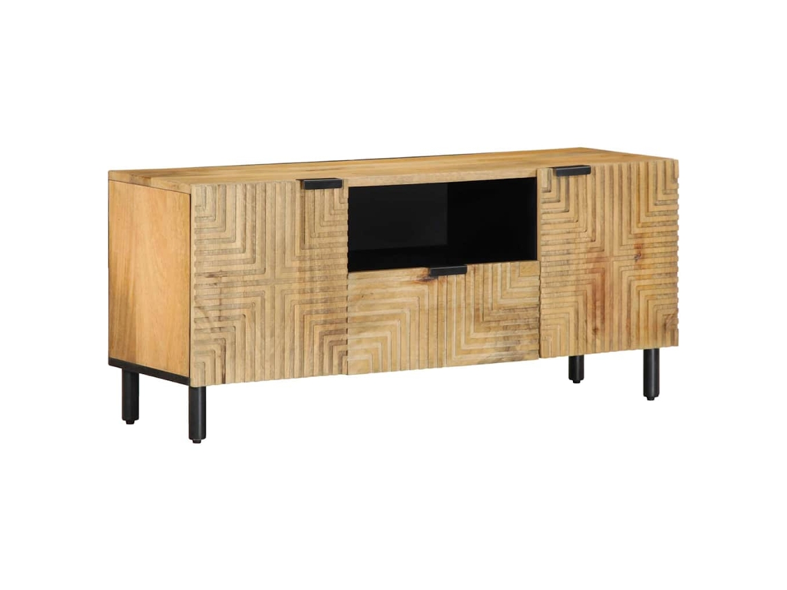 Vidaxl Móvel De Tv Castanho 105x33x46 Cm Madeira De Mangueira Maciça