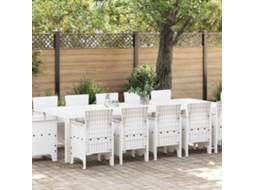 Vidaxl Conjunto De Jantar Para Jardim 13 Pcs Branco E Cinza Claro