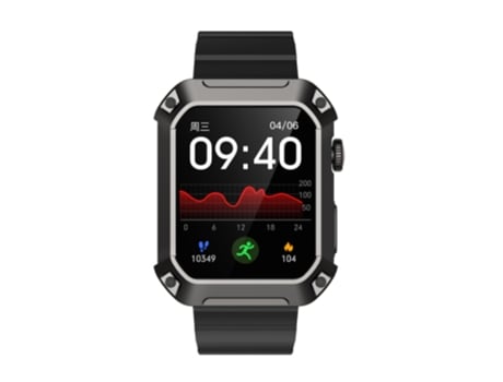 Smartwatch ROGBID Tank S2 Mostrador Preto 46Mm Pulseira de Borracha Smartwatch