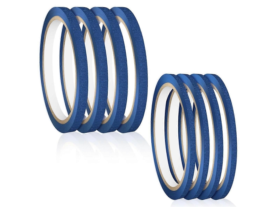 8 Rolos De Fita Adesiva Azul Para Pintura, Com 0,11 Polegadas (2,8 Mm) De Largura E 0,27 Polegadas (6,9 Mm) De Espessura. Fita Adesiva Fina Para