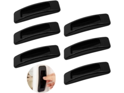 6 Puxadores Autoadesivos Para Portas De Correr Com Fita Dupla Face Para Armários, Janelas, Geladeiras, Móveis, Gavetas E Portas De Vidro (preto)