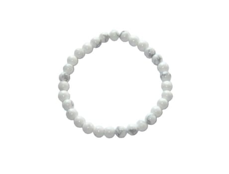 Pulseira Howlite 6mm Elástico Unissex Tamanho Único Karism