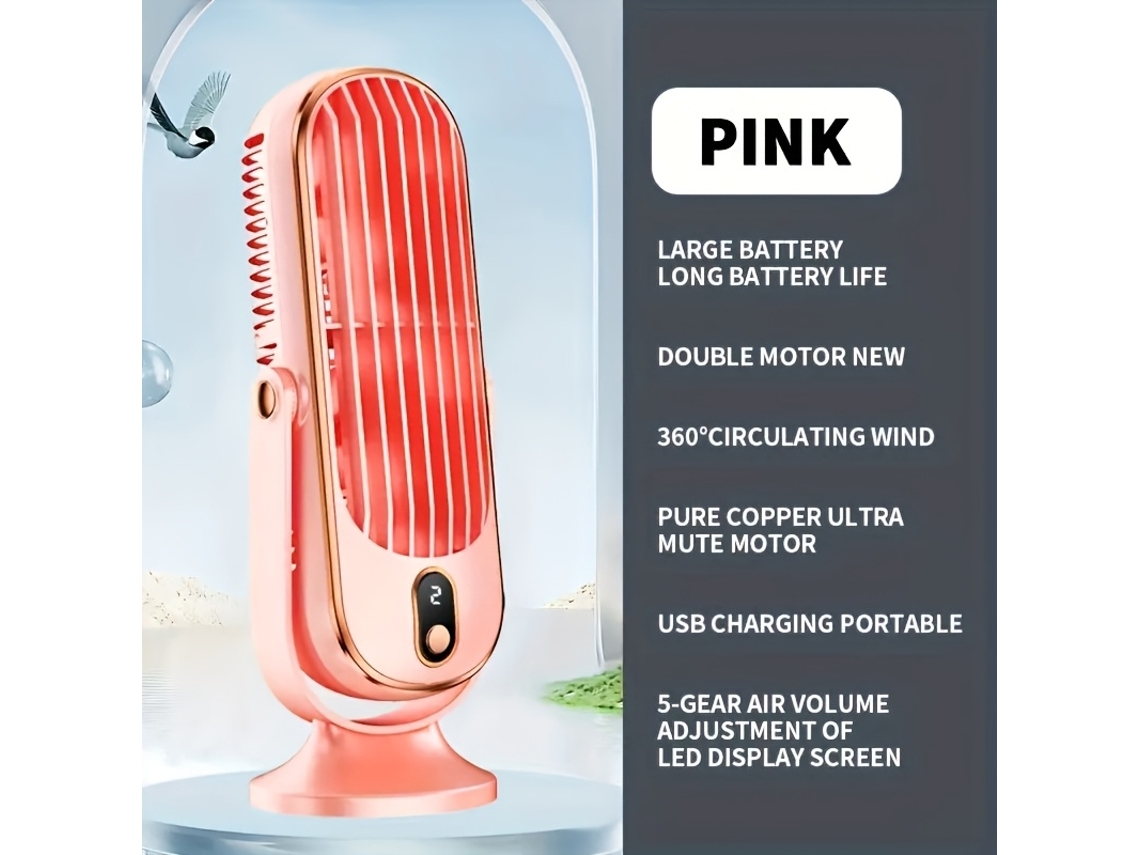 Ventilador de Secretaria Ultra Silencioso Refrigerador Ar Compacto Usb Recarregável por Ideal para Uso no Escritório e em Casa, Fácil Ut STELASPLEN
