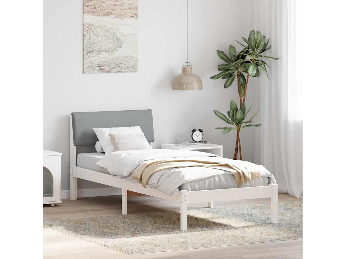 Vidaxl Estrutura Da Cama Branco E Cinza Claro 80 X 200 Cm