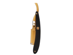 Porta-lâminas de barbear masculino estilo vintage 2026, faca de barbear dobrável, ferramenta de depilação para barbearia, dourado.