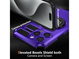 Suporte Casa Quedas Magsafe Para Iphone 14 Pro Max Pele Sintética Roxo