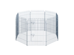 Parque De Estimação Com 8 Paineis 63x91cm Cerca De Com Porta Com Trava Para Jardim Pátio Exterior Prata